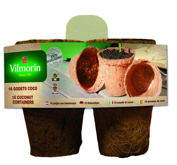 Accessoires pour semer - Godet Coco Rond - 8 cm (x16) - face recto